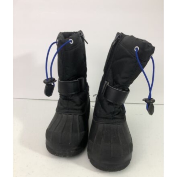 Kids Snow Boots Size 11 Black Blue Boys Waterproof Thinsulate Dream Pairs - Picture 2 of 8